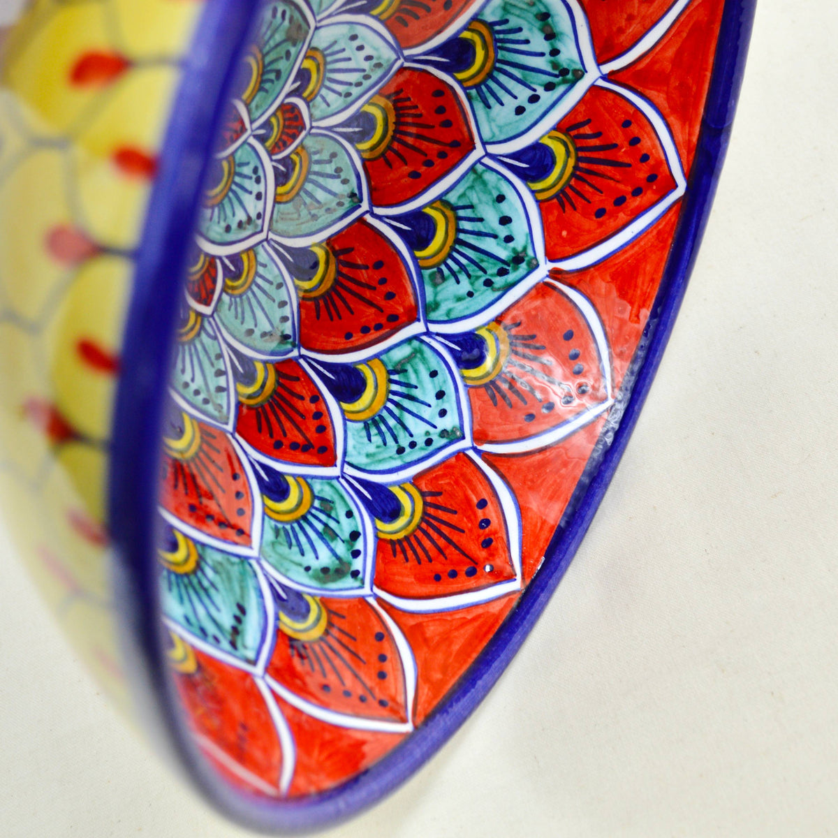 Alba Ceramic Round Serving Bowl Made in Deruta, Italy - My Italian Decor