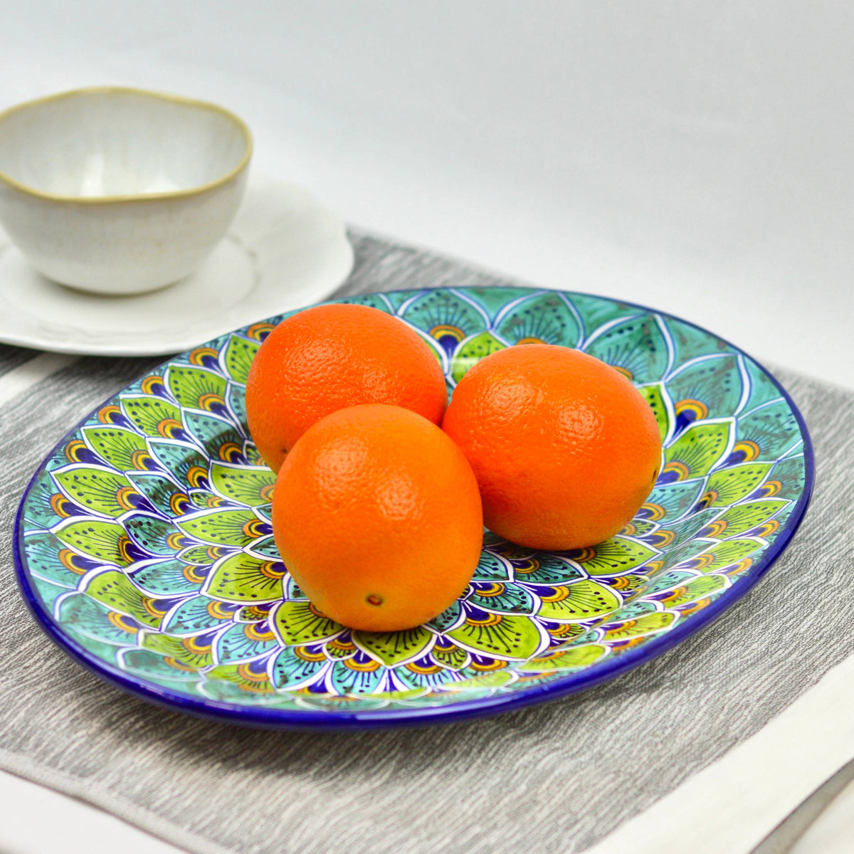 Alba Ceramic Oval Serving Platter Made In Deruta, Italy - My Italian Decor