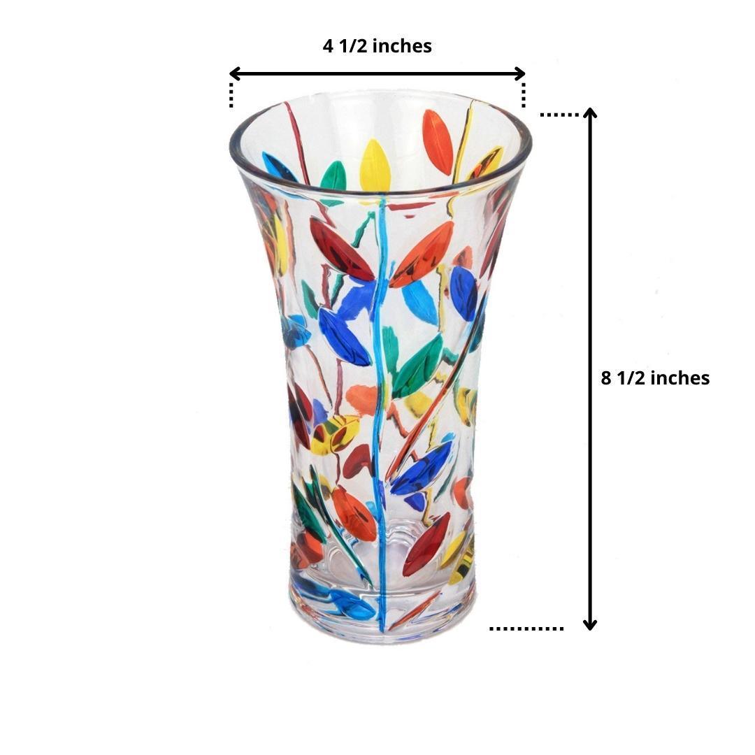 Small Flowervine Tree of Life vase by MyItalianDecor, hand-painted Italian crystal vase with intricate floral design.