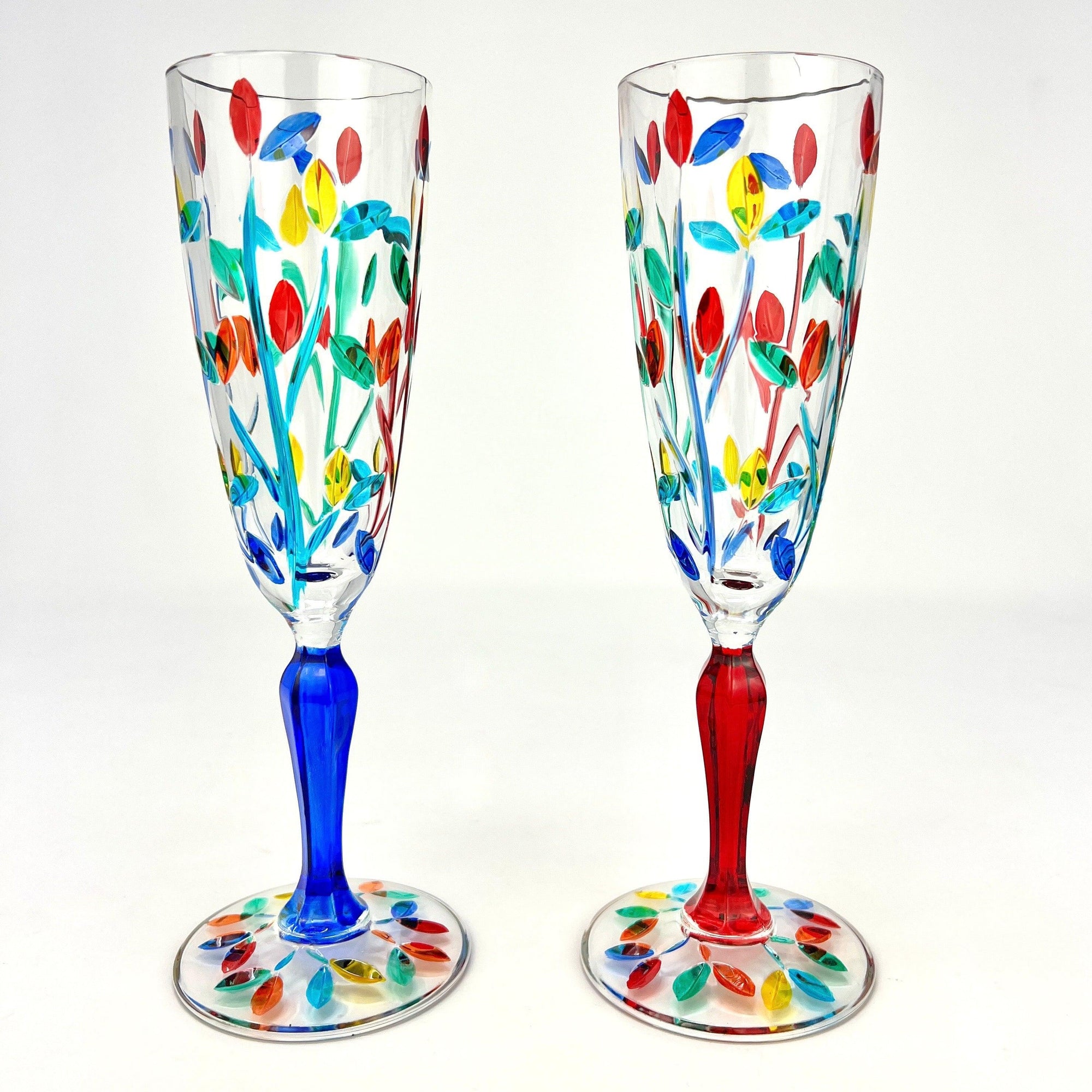 Flowervine Champagne Glasses, Set of 2, Made in Italy at MyItalianDecor