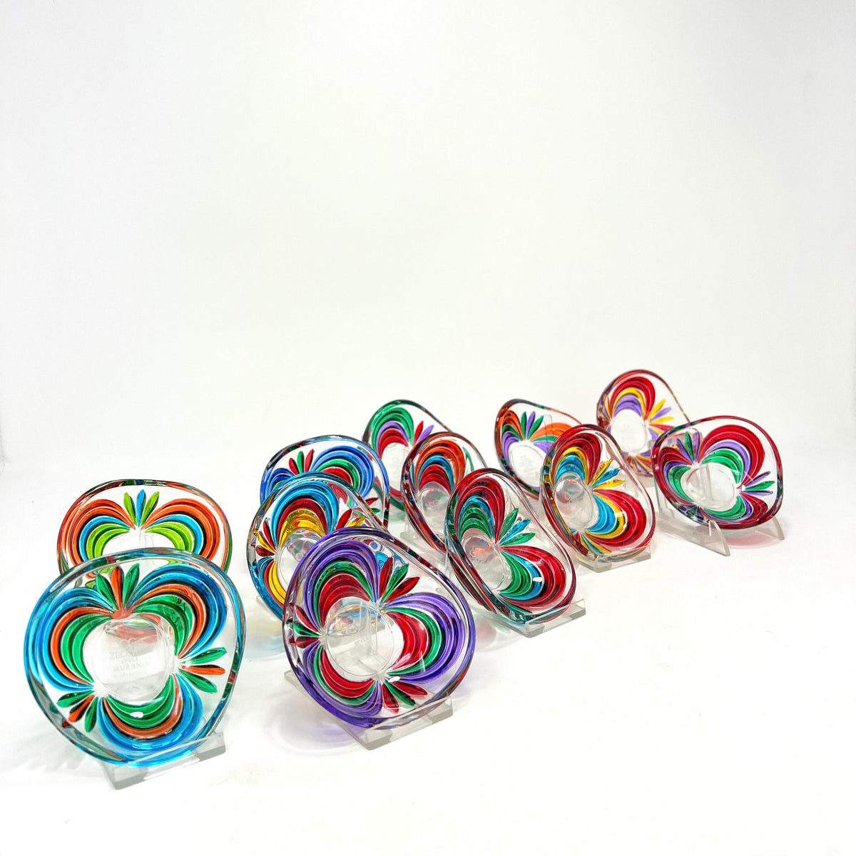 Rainbow Colored Glass Dishes, Assorted Colors, Hand-painted &amp; made in Italy at MyItalianDecor