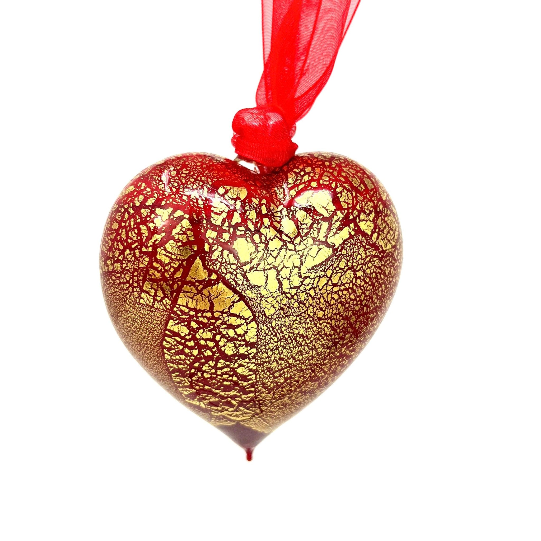 Murano Glass Small Heart Ornament, Multiple Colors, Made in Italy
