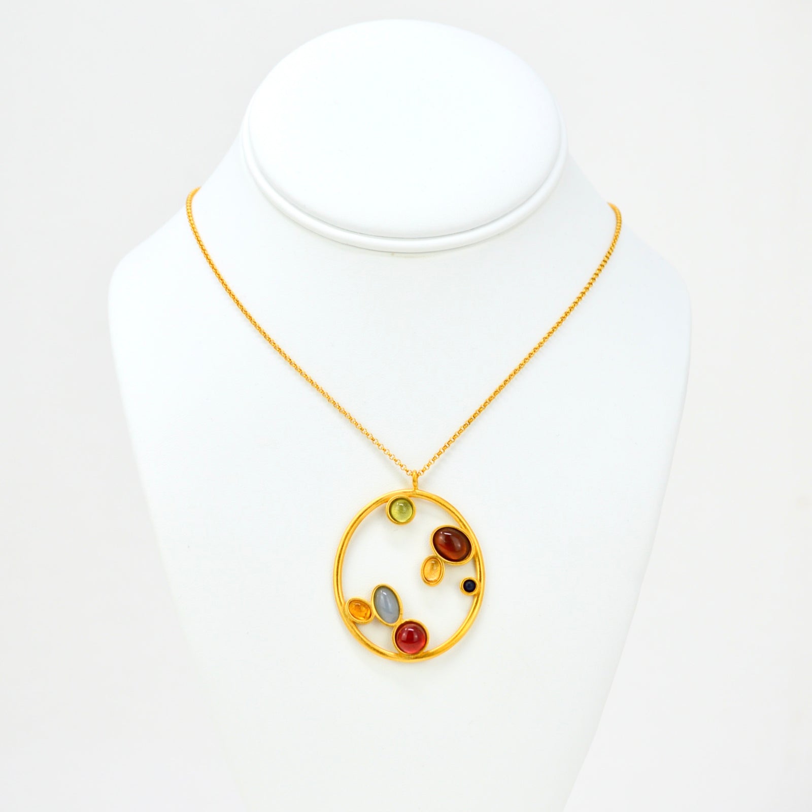 Alegria Large Pendant with Murano Glass Beads, Gold, Made in Italy - MyItalianDecor