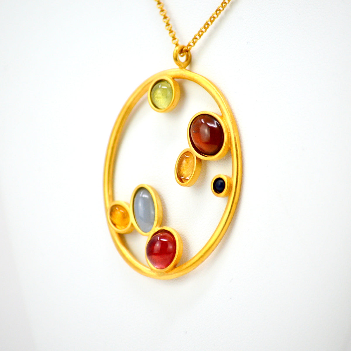 Alegria Large Pendant with Murano Glass Beads, Gold, Made in Italy - MyItalianDecor