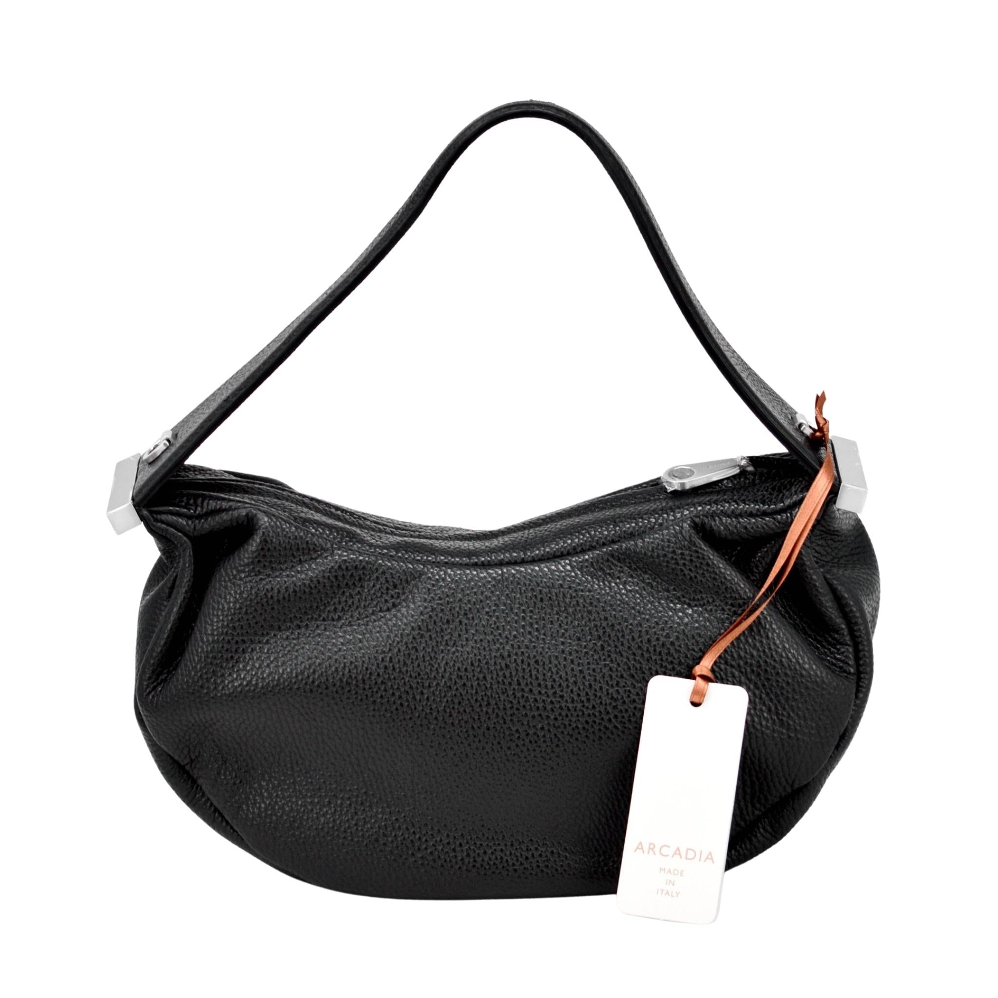 Alessia Italian Leather Bag, Black, Made in Italy