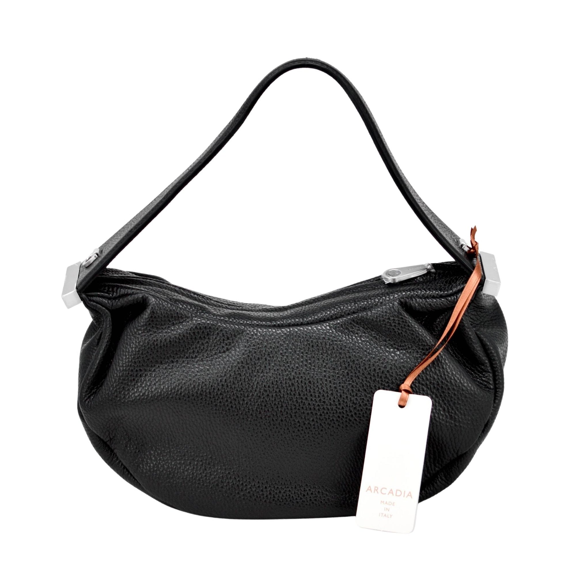 Alessia Italian Leather Bag, Black, Made in Italy - MyItalianDecor