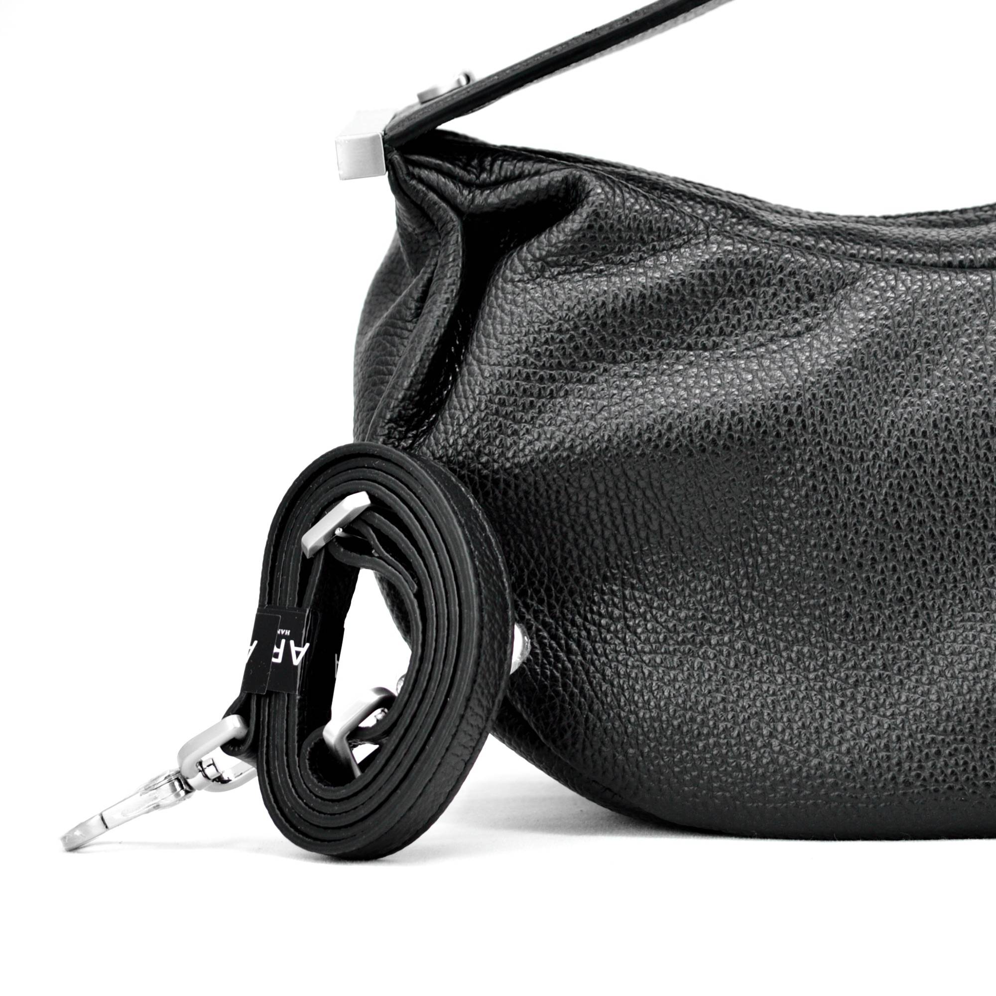 Alessia Italian Leather Bag, Black, Made in Italy Alessia Italian Leather Bag, Black, Made in Italy