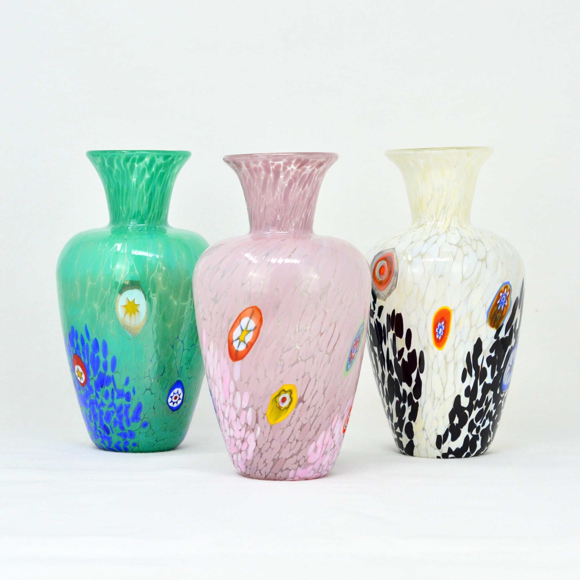 Amphora Large Vase, Handblown Millefiori Murano Glass, Made in Italy - My Italian Decor