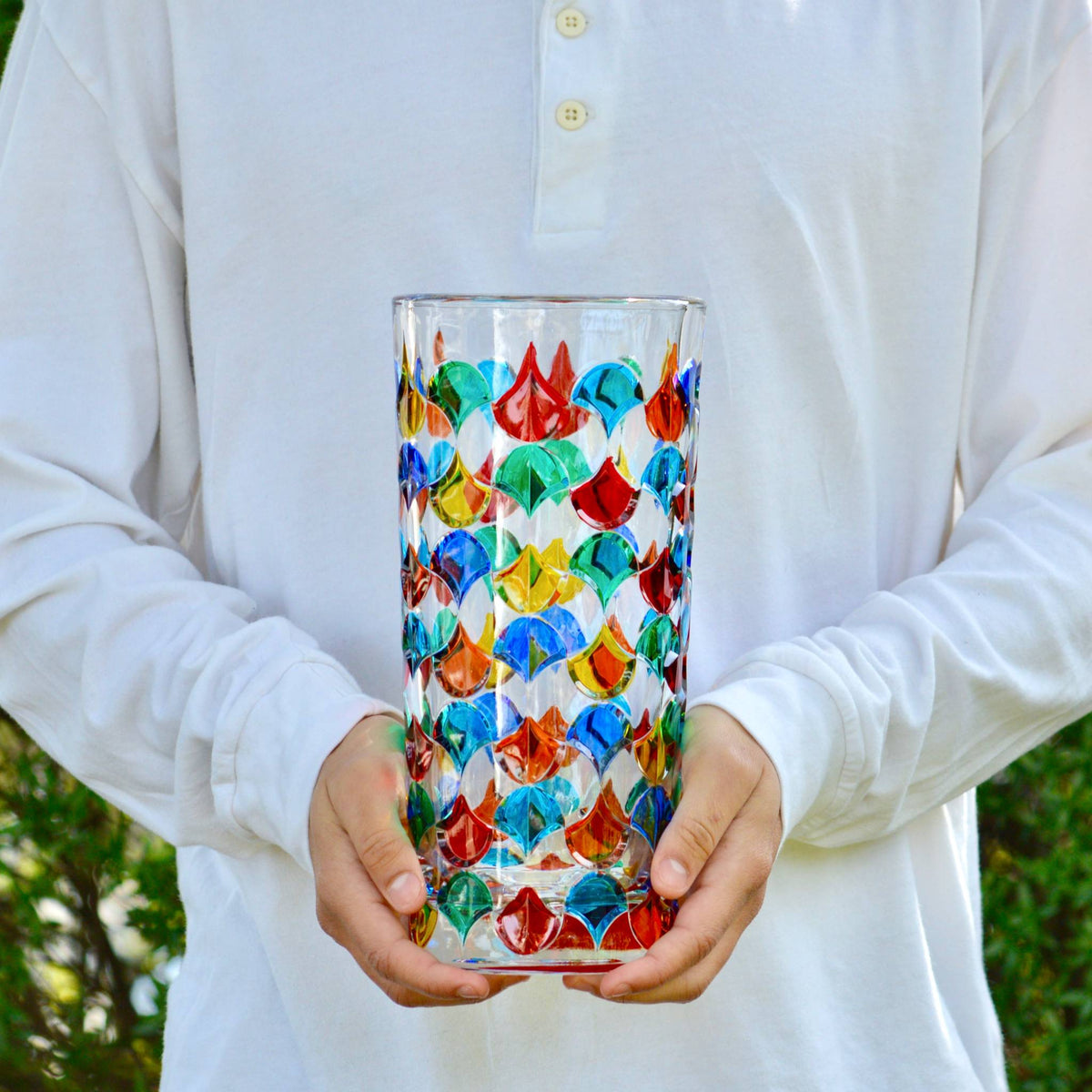 Arabesque Luxury Vase, Hand Painted Crystal, Made in Italy - My Italian Decor