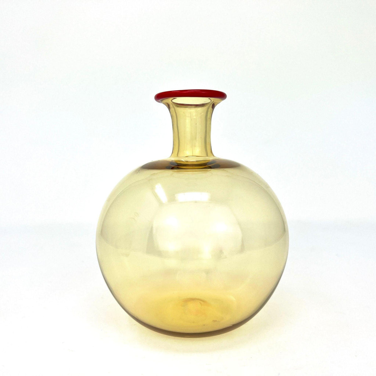 Collectible Red Rim Art Glass Vase/Vessel Set, Made in Murano, Italy at MyItalianDecor