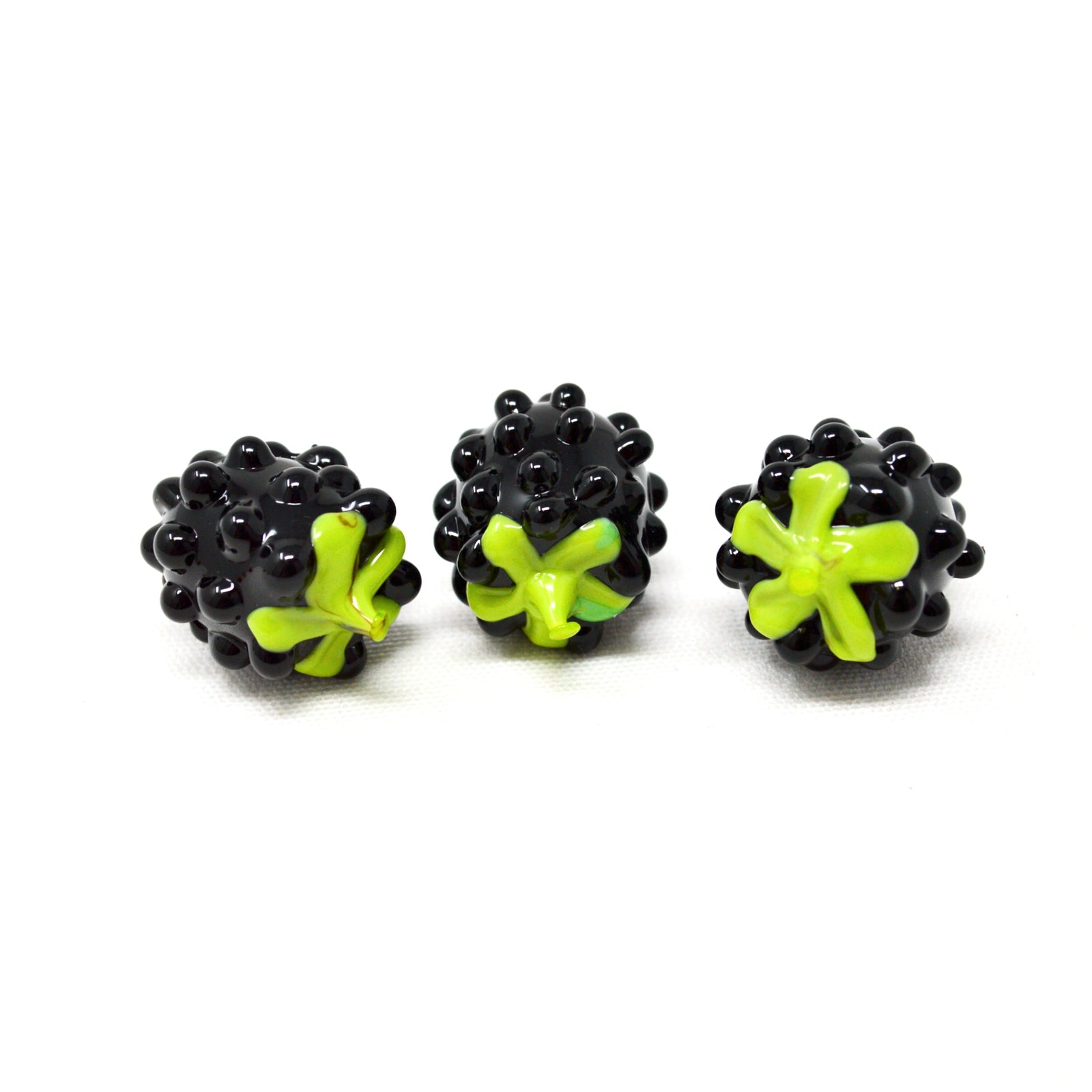 Murano Glass Berries, Blackberries, Set of 3 - My Italian Decor
