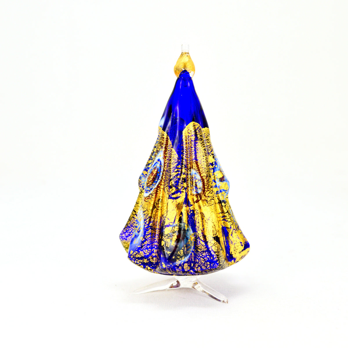 Murano Blown Glass Millefiori Christmas Tree, Handmade, 24k Gold - My Italian Decor