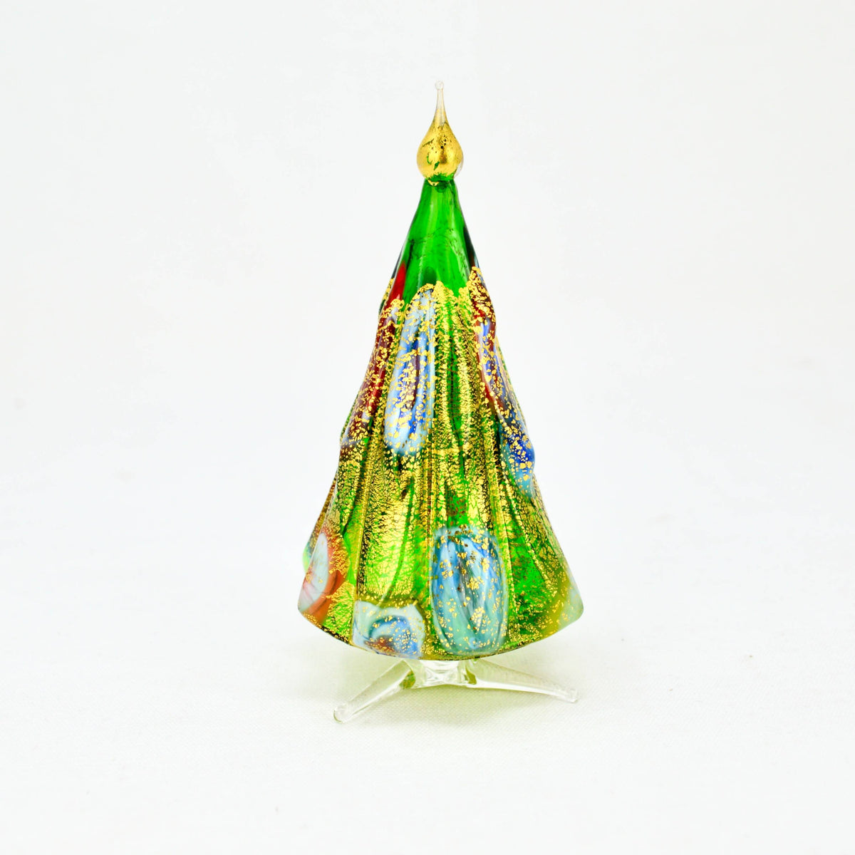 Murano Blown Glass Millefiori Christmas Tree, Handmade, 24k Gold - My Italian Decor