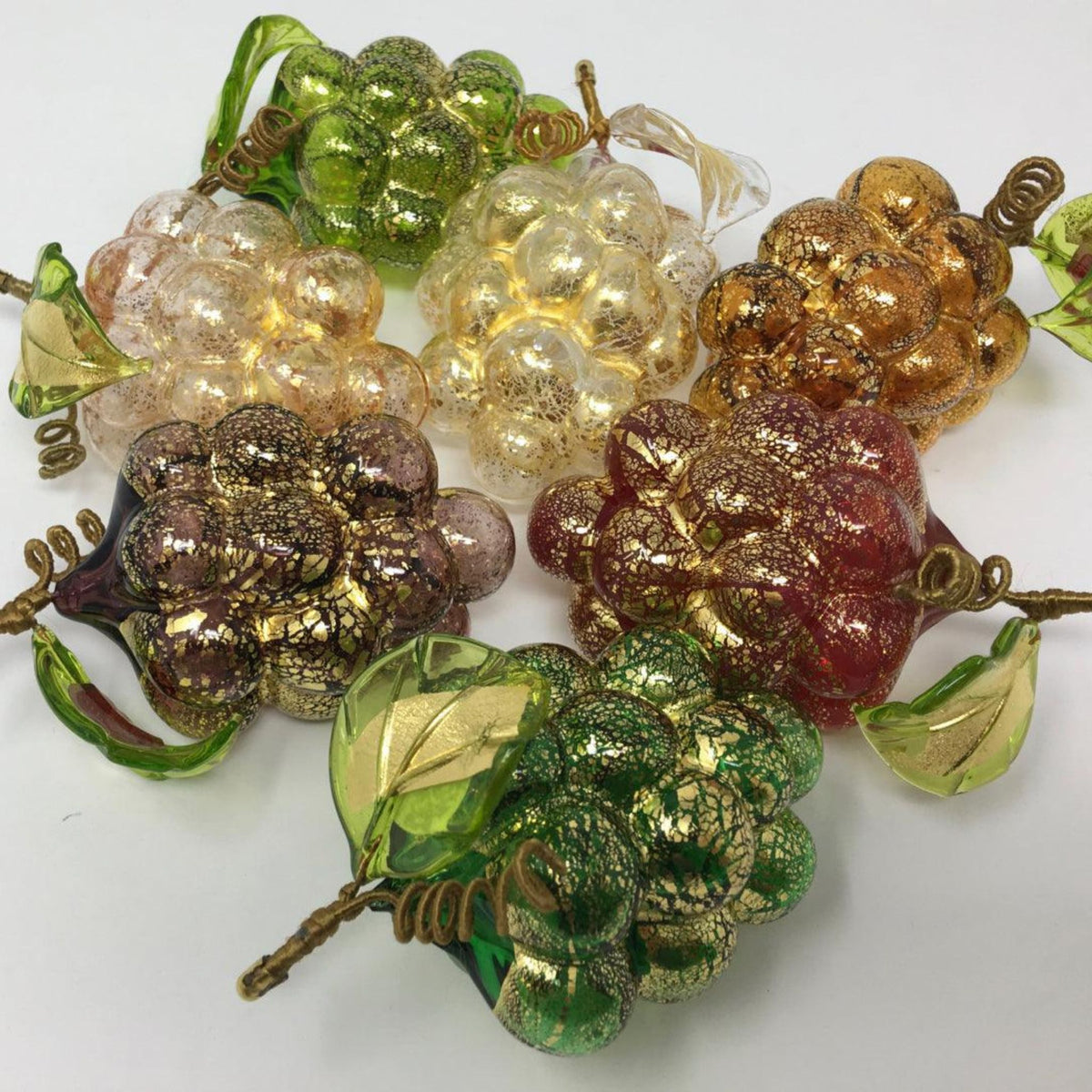 Murano Hand Blown Glass Grape bunch, Amber, Made in Italy - My Italian Decor