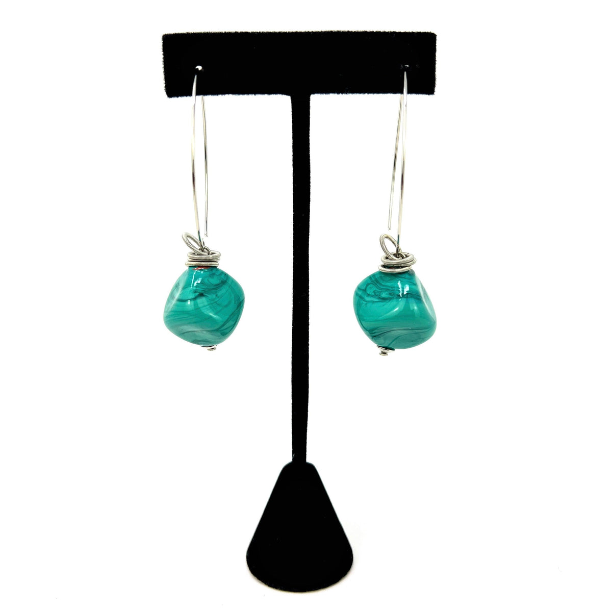 Boop Earrings, Murano Glass Bead and Hoop at MyItalianDecor