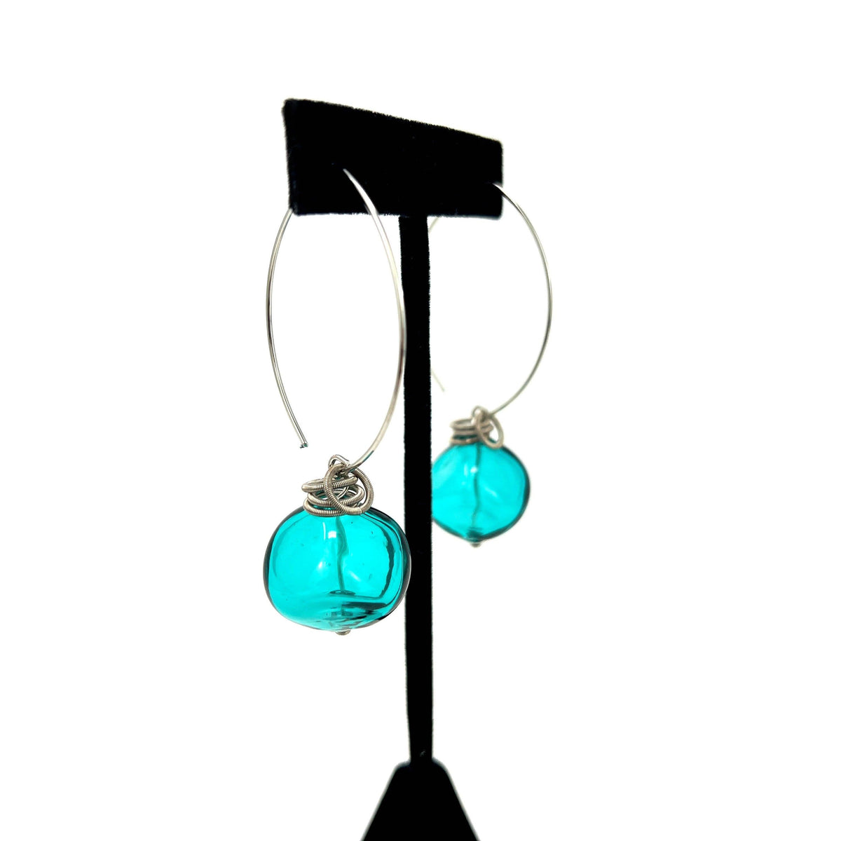 Boop Earrings, Murano Glass Bead and Hoop at MyItalianDecor