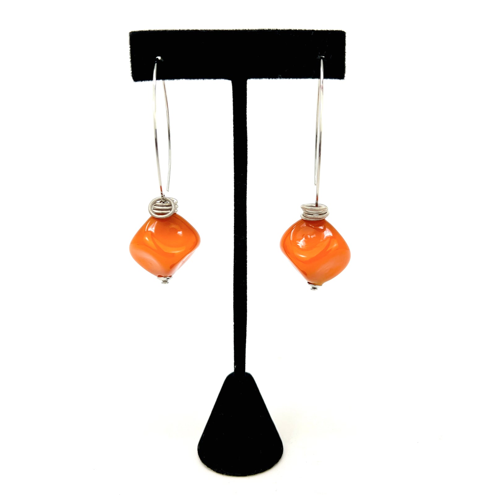 Boop Earrings, Murano Glass Bead and Hoop - MyItalianDecor