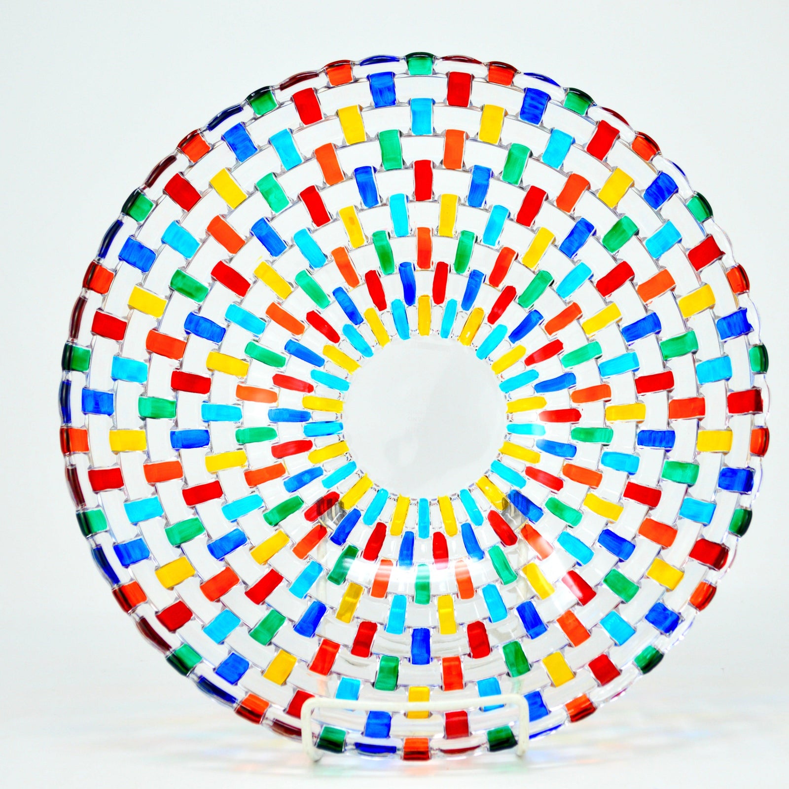 Bossanova Decorative Glass Centerpiece Bowl, Hand Painted, Made In Italy at MyItalianDecor