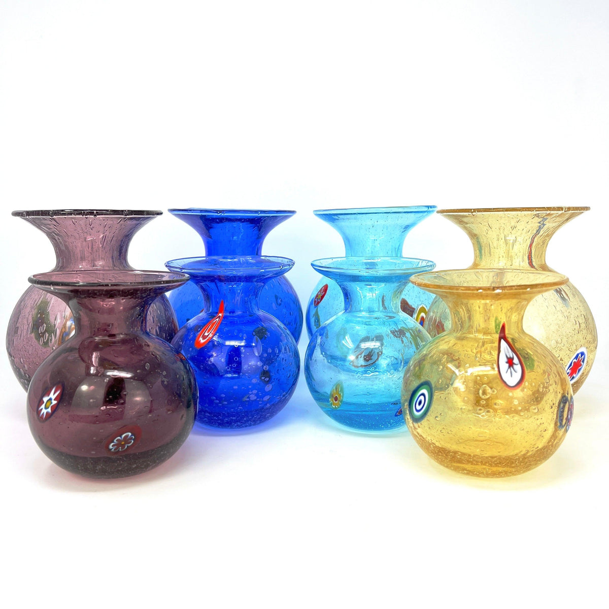 Calla Lily Glass Vase with Millefiori Accents at MyItalianDecor