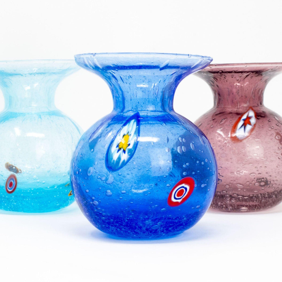 Calla Lily Glass Vase with Millefiori Accents at MyItalianDecor