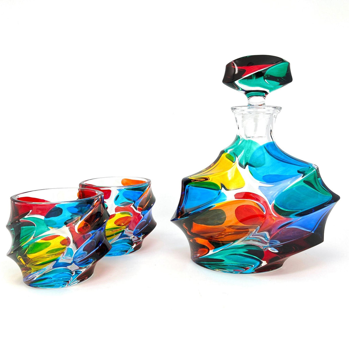 Caly Decanter, Hand-Painted Italian Crystal, Made in Italy at MyItalianDecor