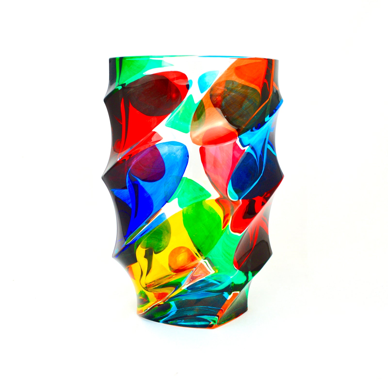 Caly Luxury Vase, Hand Painted Crystal, Made in Italy - My Italian Decor