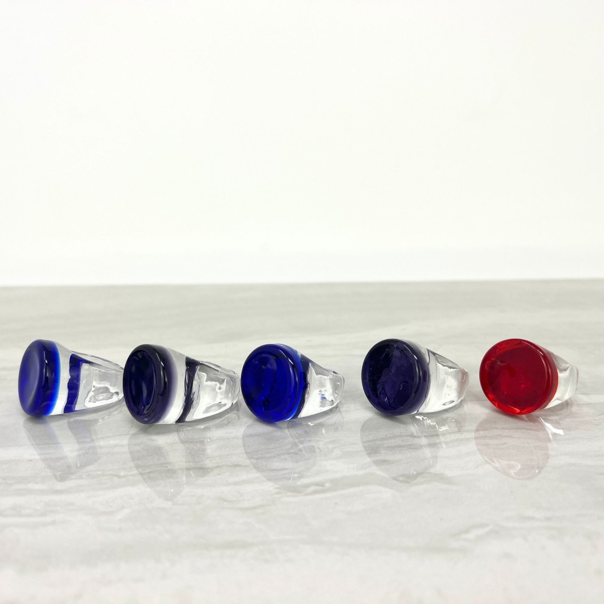 Murano Glass Statement Rings, Circle Shape, Assorted Colors - My Italian Decor