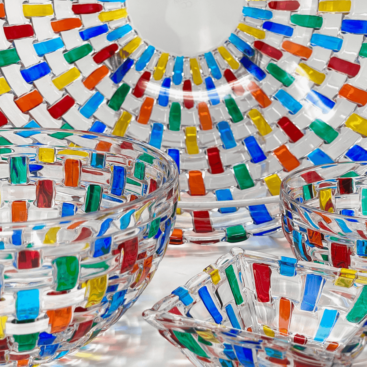 Bossanova Decorative Glass Centerpiece Bowl, Hand Painted, Made In Italy at MyItalianDecor