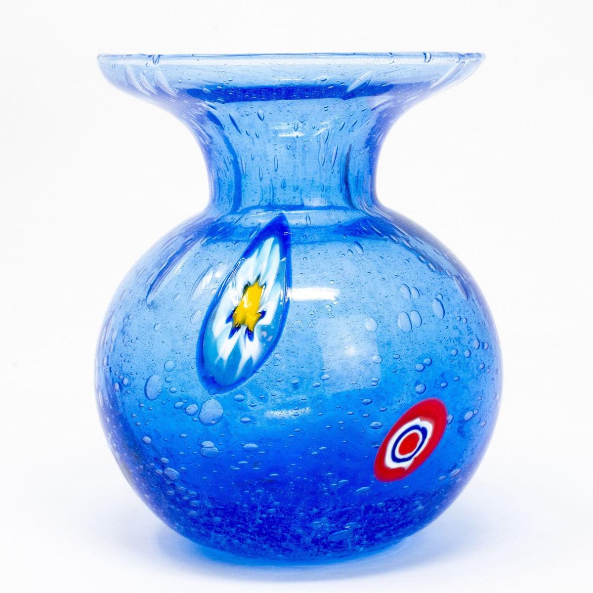 Calla Lily Glass Vase with Millefiori Accents - MyItalianDecor