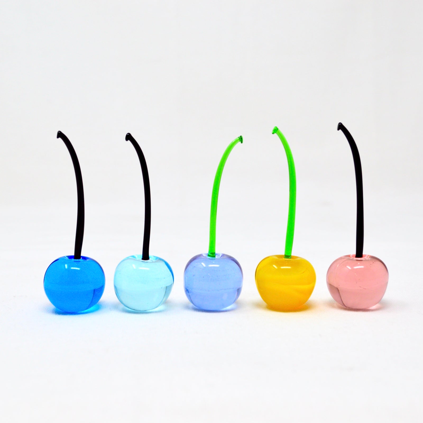 Murano Glass Cherries, Lifelike, Multi-Color, Set of 3, Handmade in Italy - My Italian Decor