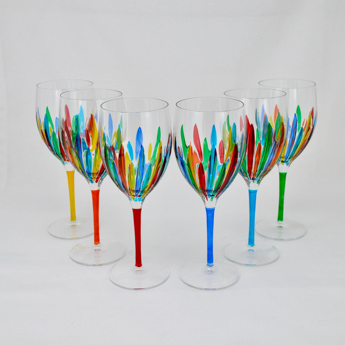 Enchanted Wine Glasses, Hand-Painted Italian Crystal - My Italian Decor