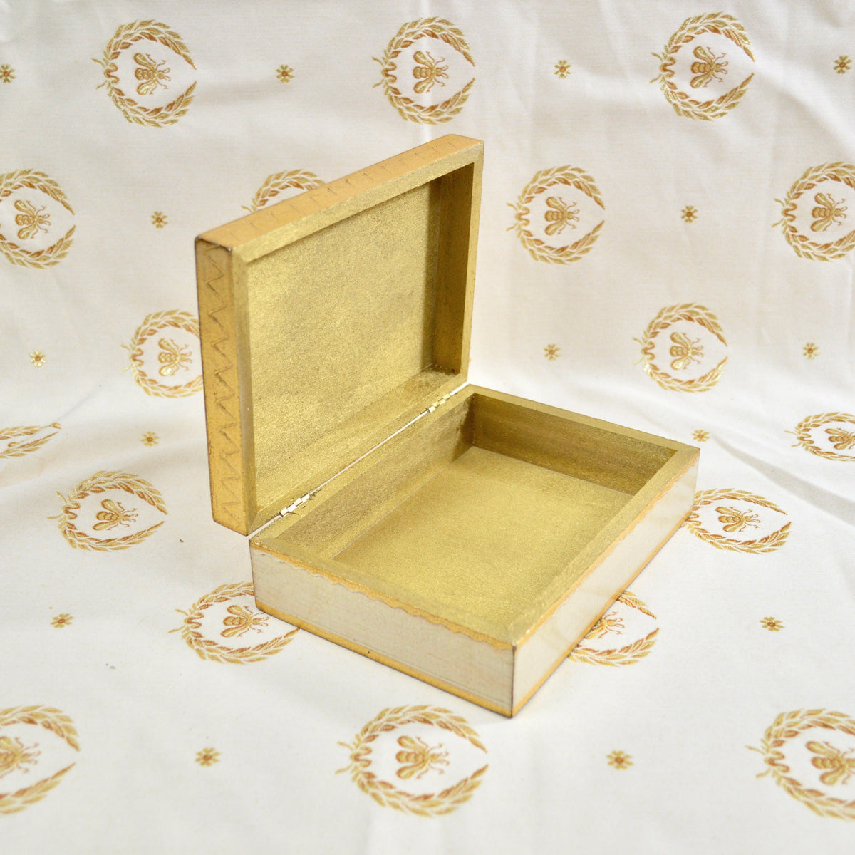 Florentine Gilded Wood Storage Box, Rectangle, Small, Made In Italy - My Italian Decor
