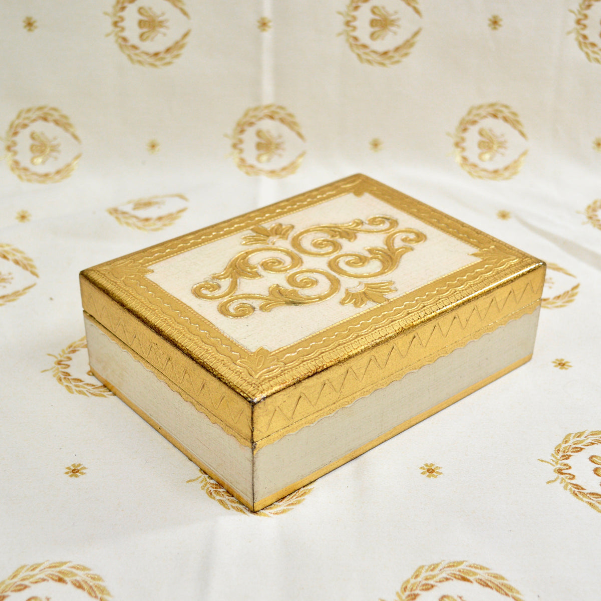Florentine Gilded Wood Storage Box, Rectangle, Small, Made In Italy - My Italian Decor
