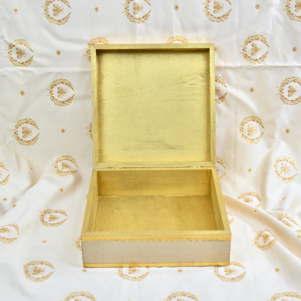 Florentine Gilded Wood Storage Box, Square, Made In Italy - My Italian Decor