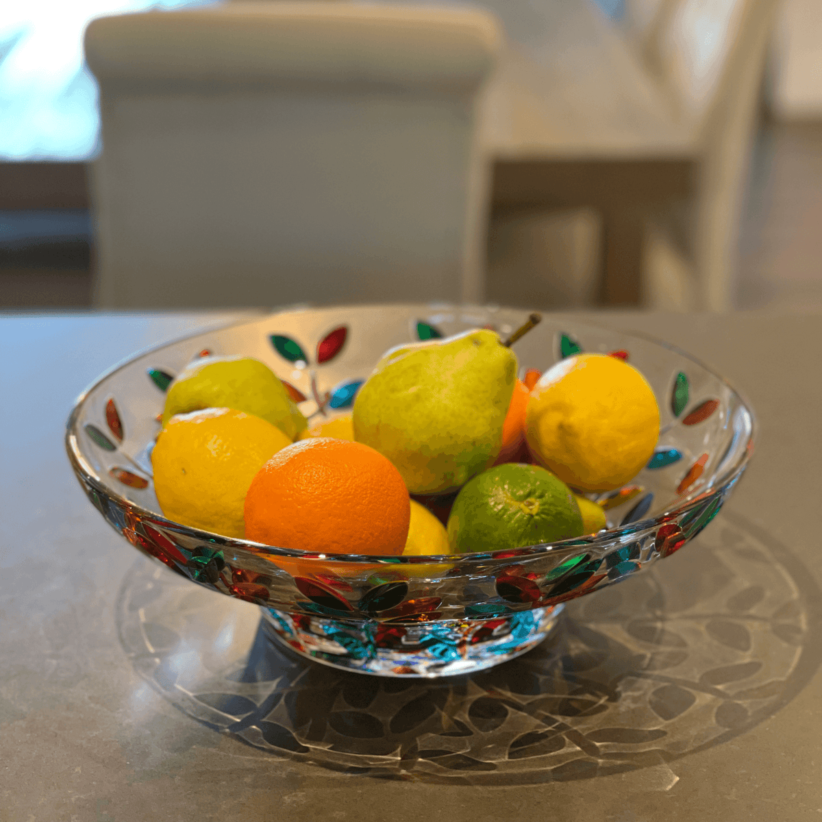 Flowervine Decorative Glass Centerpiece Bowl, Hand Painted, Made In Italy at MyItalianDecor