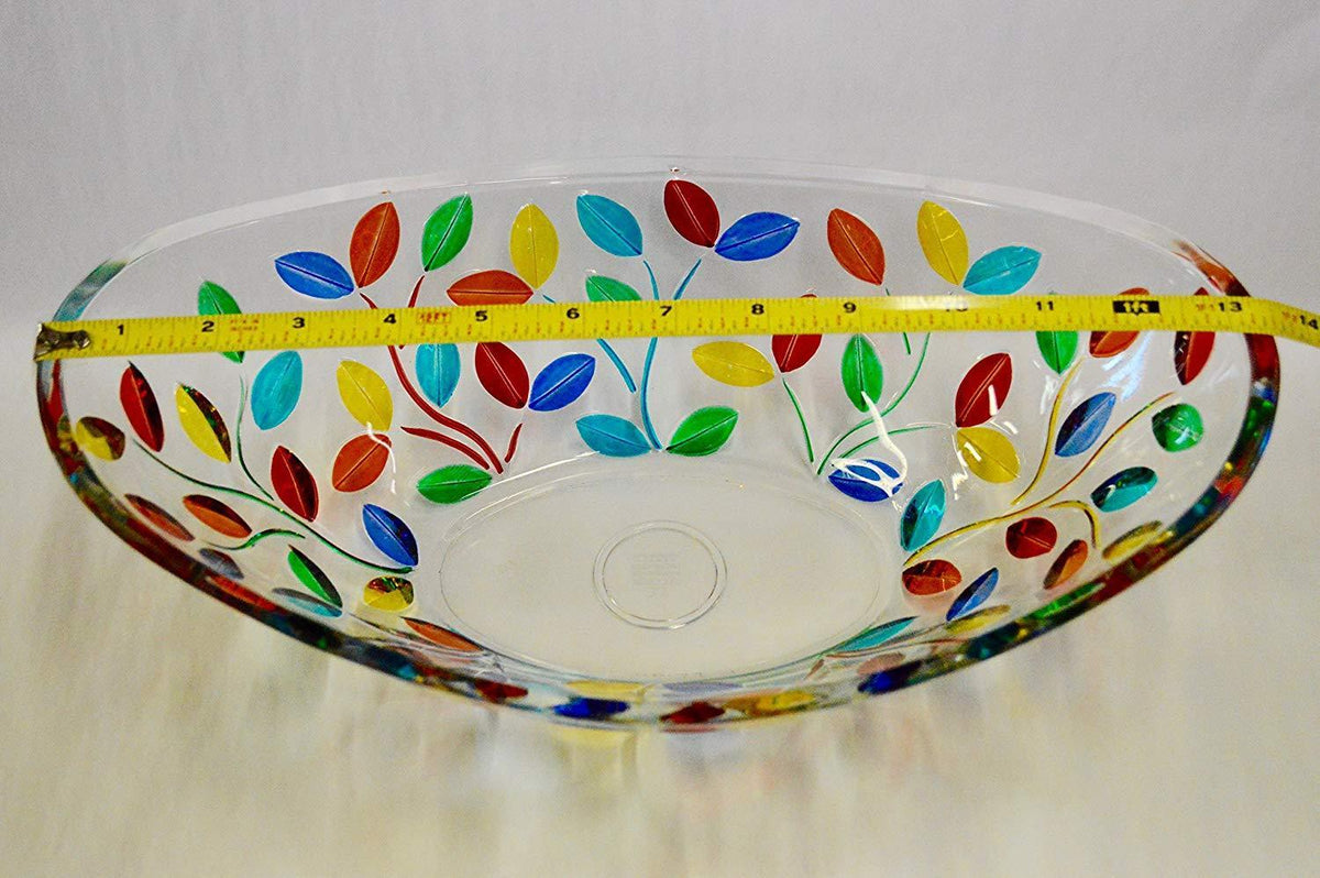 Flowervine Oval Glass Bowl, Handmade and Painted in Italy - MyItalianDecor
