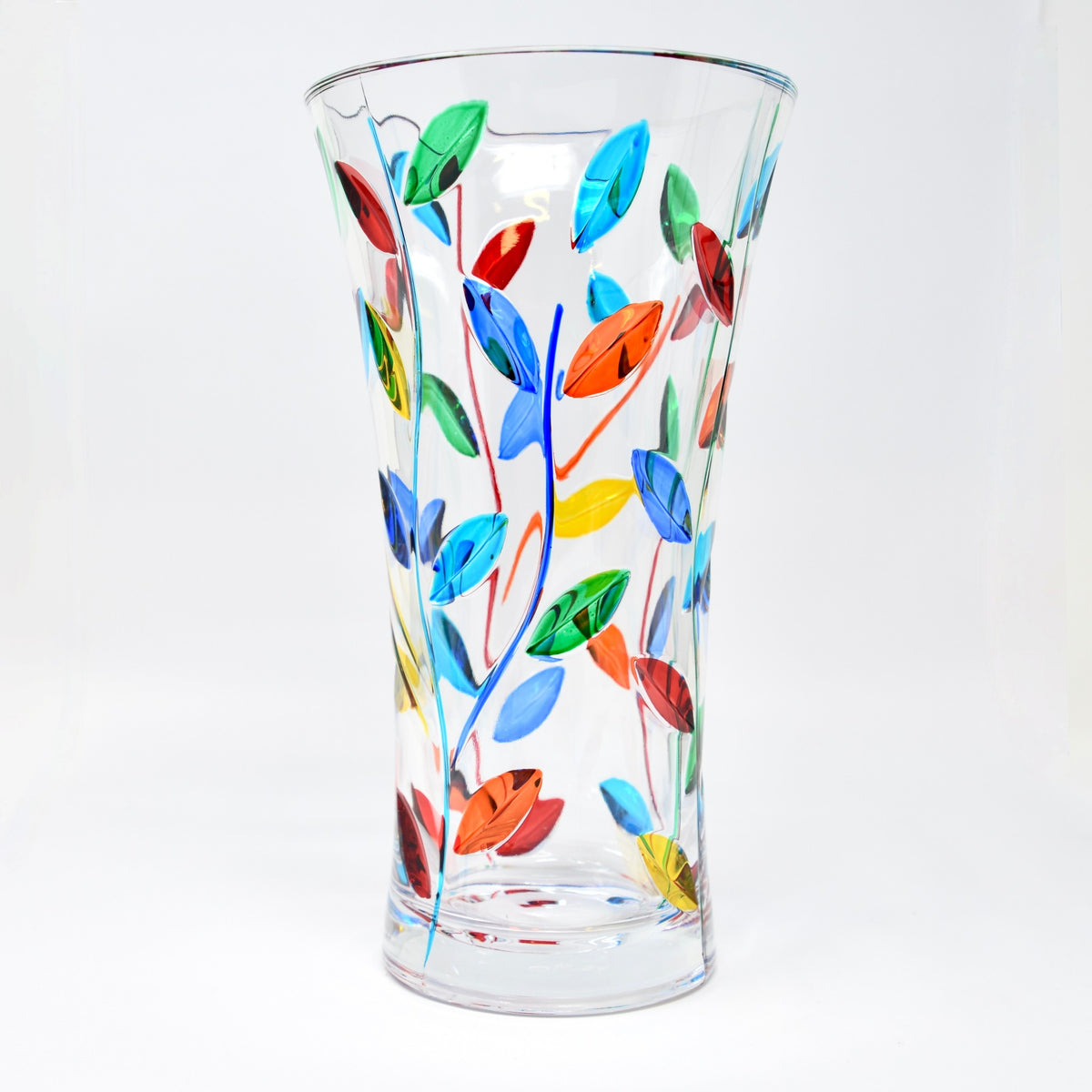 Flowervine - Tree of Life Vase 10&quot;, Medium, Hand Painted Italian Crystal - My Italian Decor