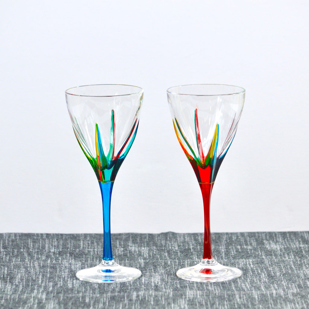 Jazz Italian Crystal Wine Glasses, Set of 2, Made in Italy