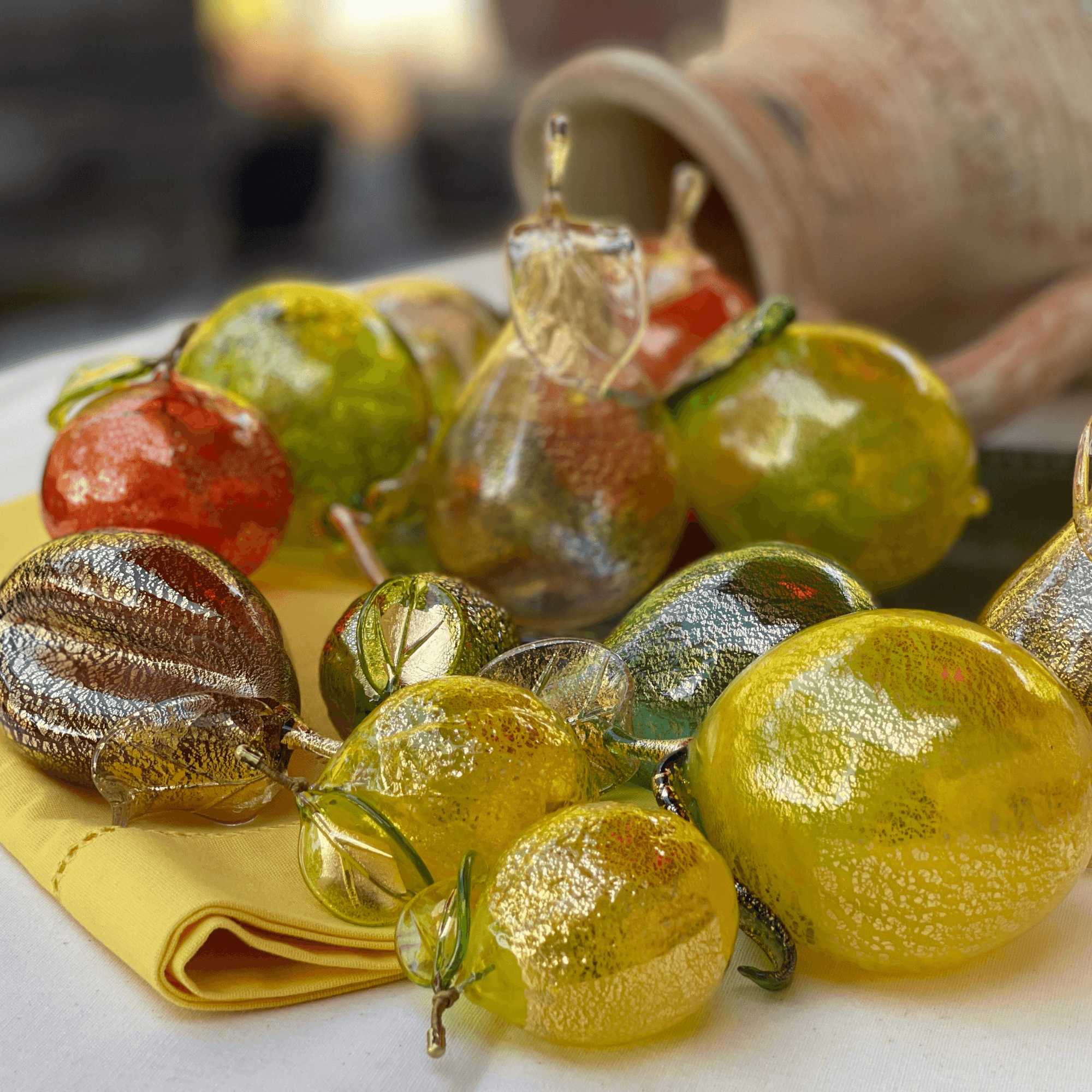 Life-size Murano Glass Pears, Blown Glass Fruit, Made in Italy at MyItalianDecor
