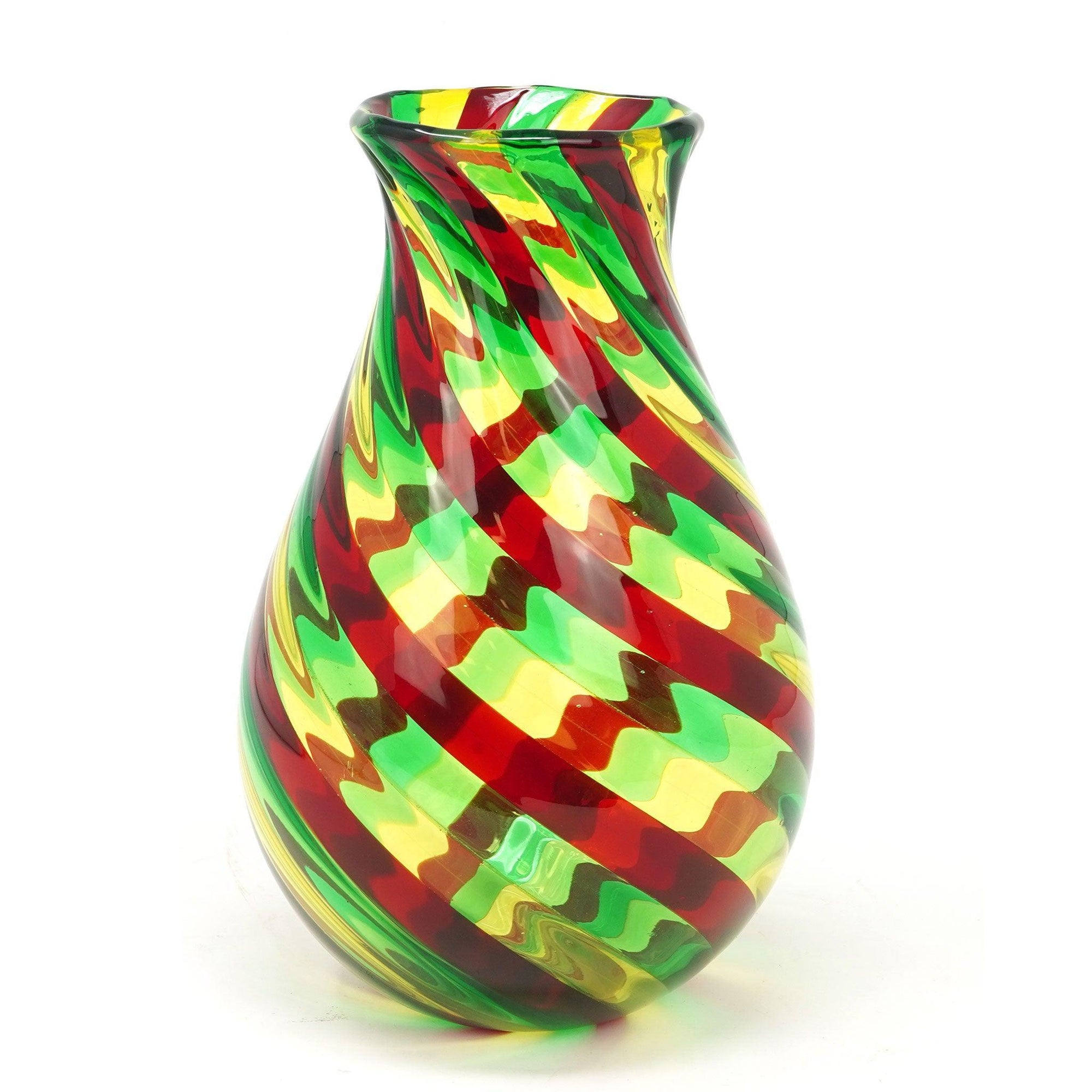 Harlequin Genie Vase, Multi-Color, 7", Murano Glass, Made in Italy - MyItalianDecor