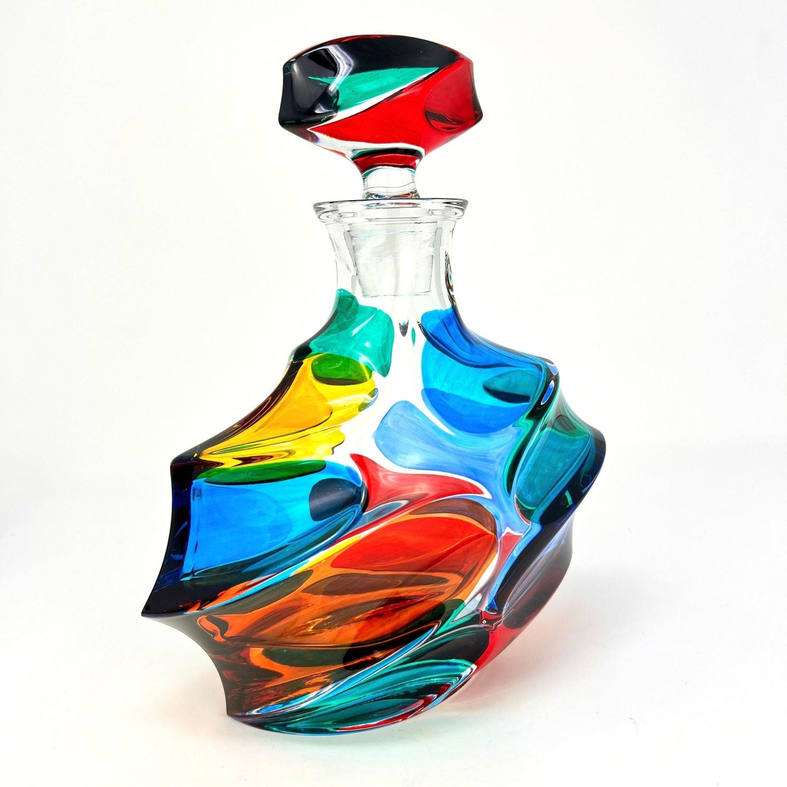 Caly Decanter, Hand-Painted Italian Crystal, Made in Italy at MyItalianDecor