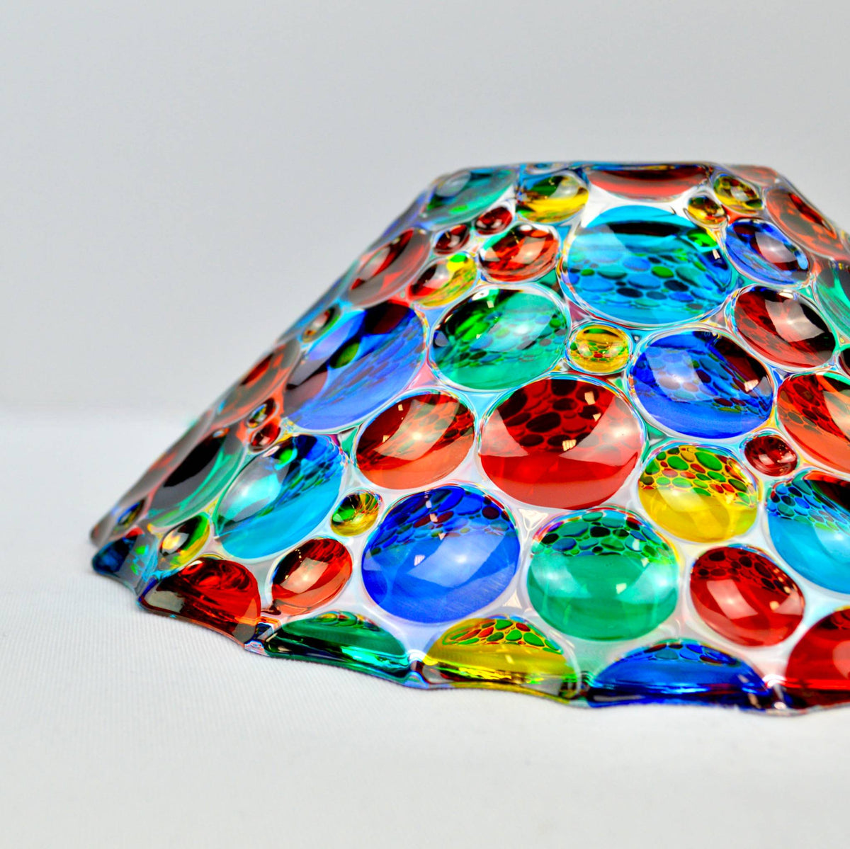 Lisboa Decorative Deep Round Glass Bowl, Hand-Painted, Made In Italy - My Italian Decor