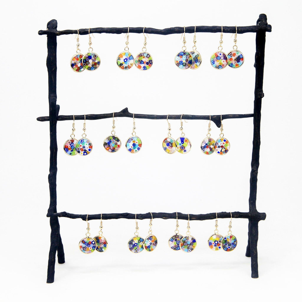 おすすめネット Millefiori Glass Disc Earrings, 1/2 キッズ・ファミリー