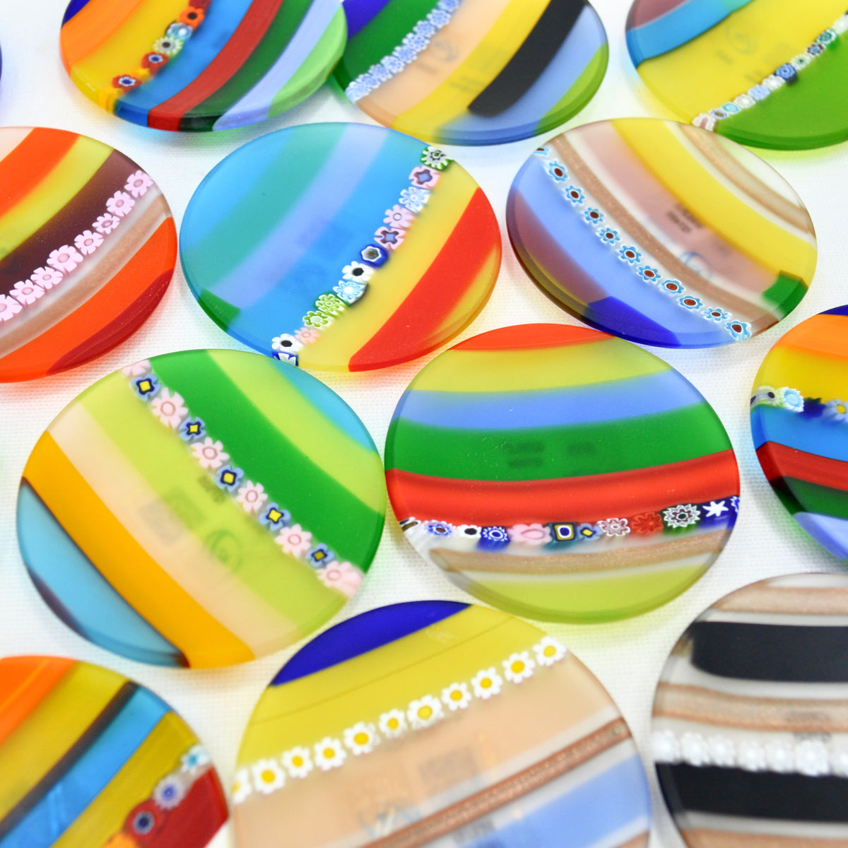 Millefiori Mini Round Dishes, Assorted Colors, Made In Italy - My Italian Decor