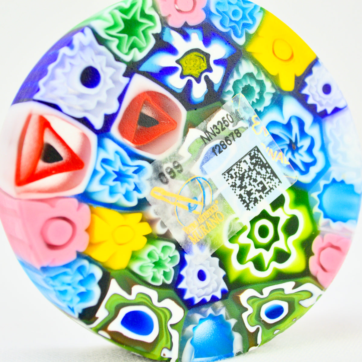 Millefiori Round Paperweight, Hand-Crafted In Italy - My Italian Decor