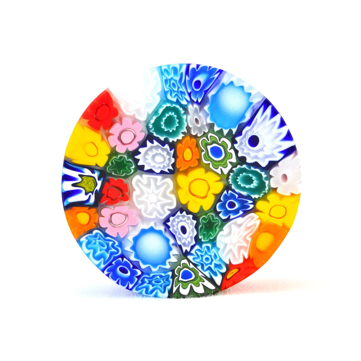Millefiori Round Paperweight, Hand-Crafted In Italy - My Italian Decor
