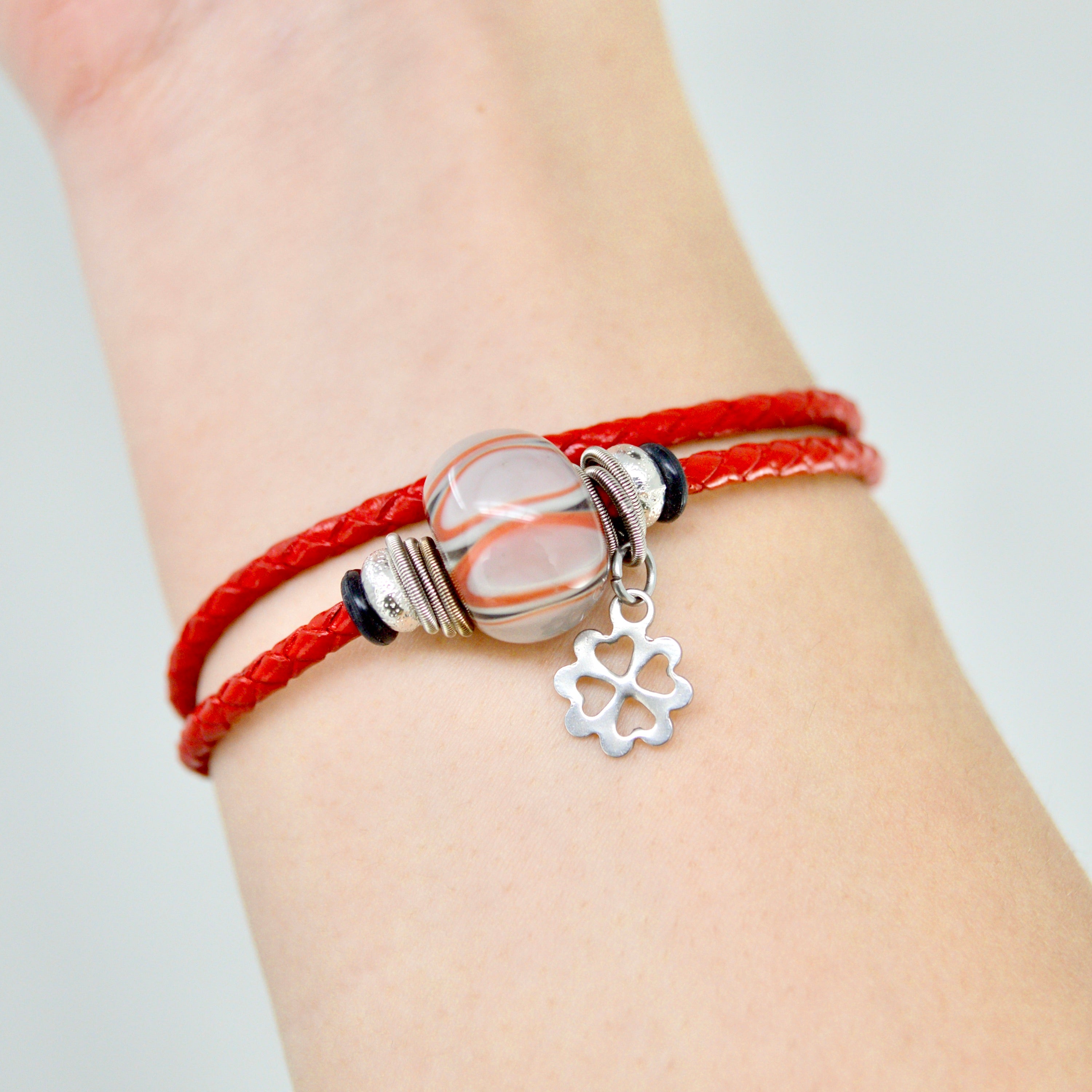 Handmade Leather Jingle Bell Bracelet Red Bell's Bracelet 