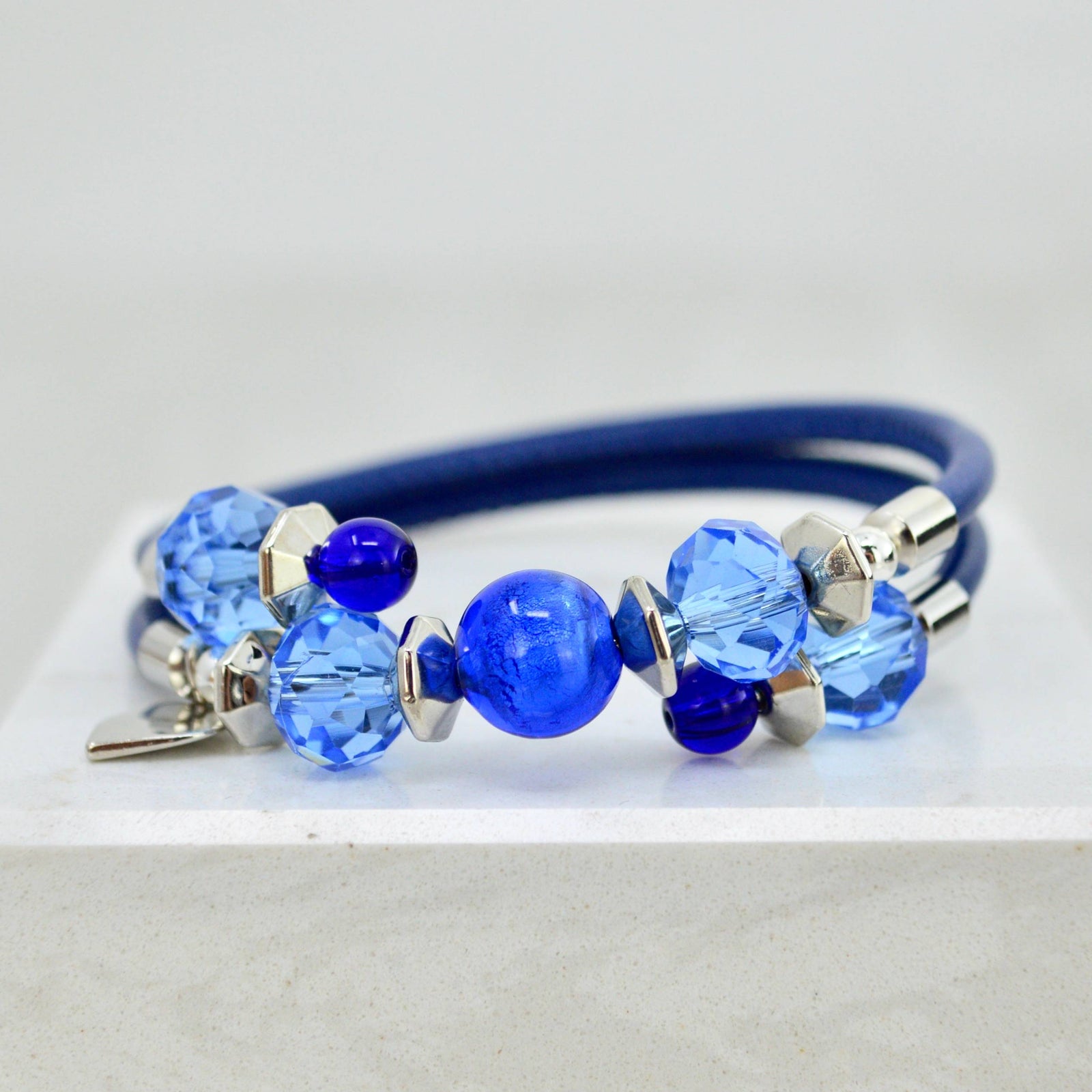 Colorful Murano Glass Rosella Beaded Bracelet from Italy, featuring vibrant glass beads on a stylish bracelet design.