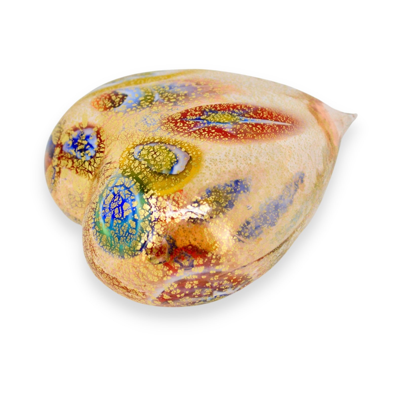 Murano Glass Blown Heart with Millefiori, multiple colors - My Italian Decor