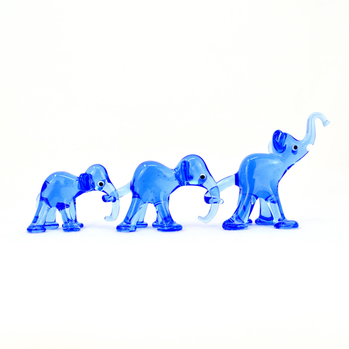 Murano Glass Elephant Family, Set of 3, Handcrafted In Italy - My Italian Decor